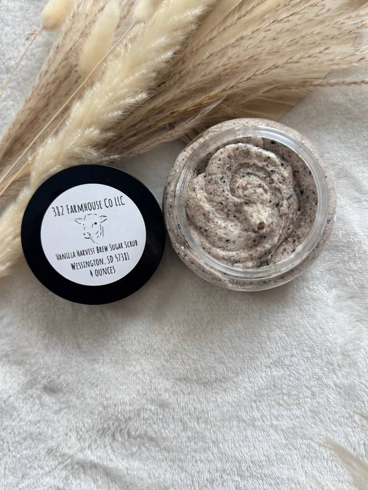 Vanilla Harvest Brew Sugar Scrub for wholesale by 382 Farmhouse Co LLC