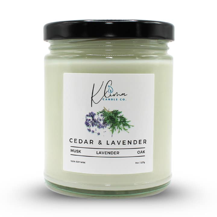 Cedar & Lavender Candle – Lavender, Cedar, Moss for wholesale by Klima Candle Co