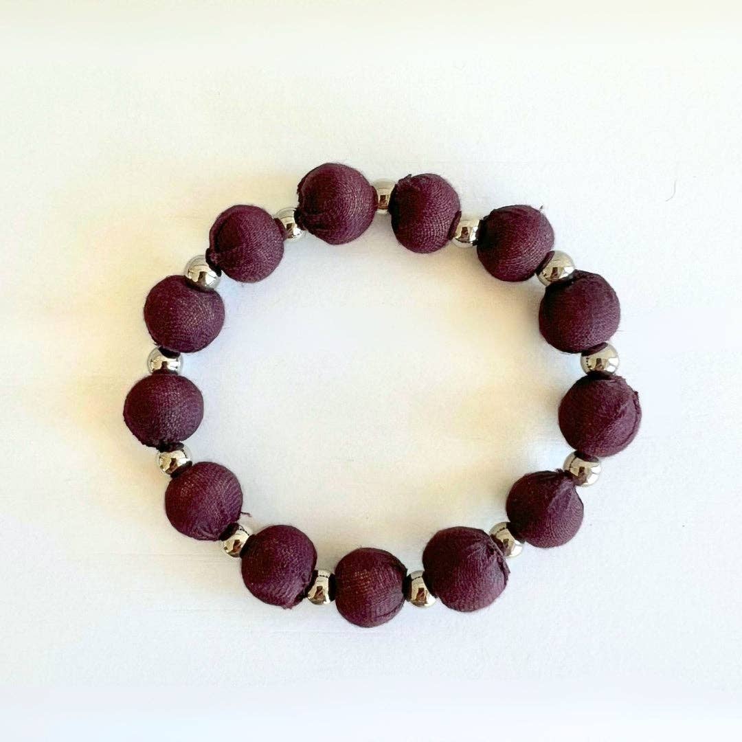 Humble Hilo - Vendita all'ingrosso Bracciale con perline - Bracciale Humble Hilo Sari Jewelry, con Perline di Tessuto e Perline Metalliche26