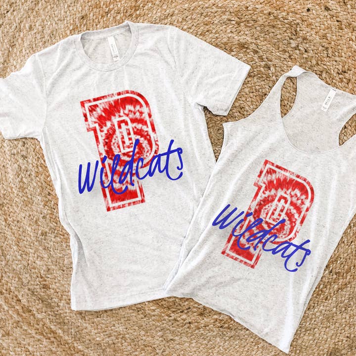 Tie dye team tee on fleck tee or tank for wholesale by RR Tees Wholesale