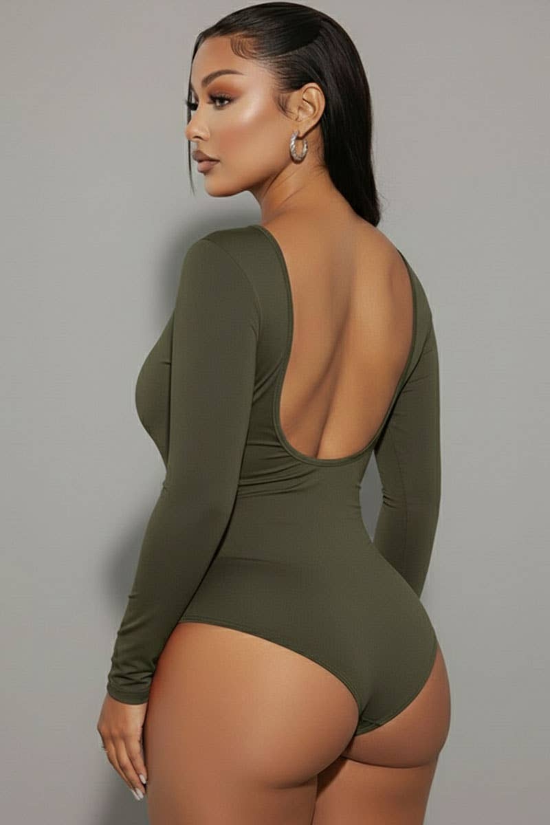 CAPELLA APPAREL - Wholesale Bodysuit - Women's - Scoop Neck Solid Long Sleeve Bodysuit11