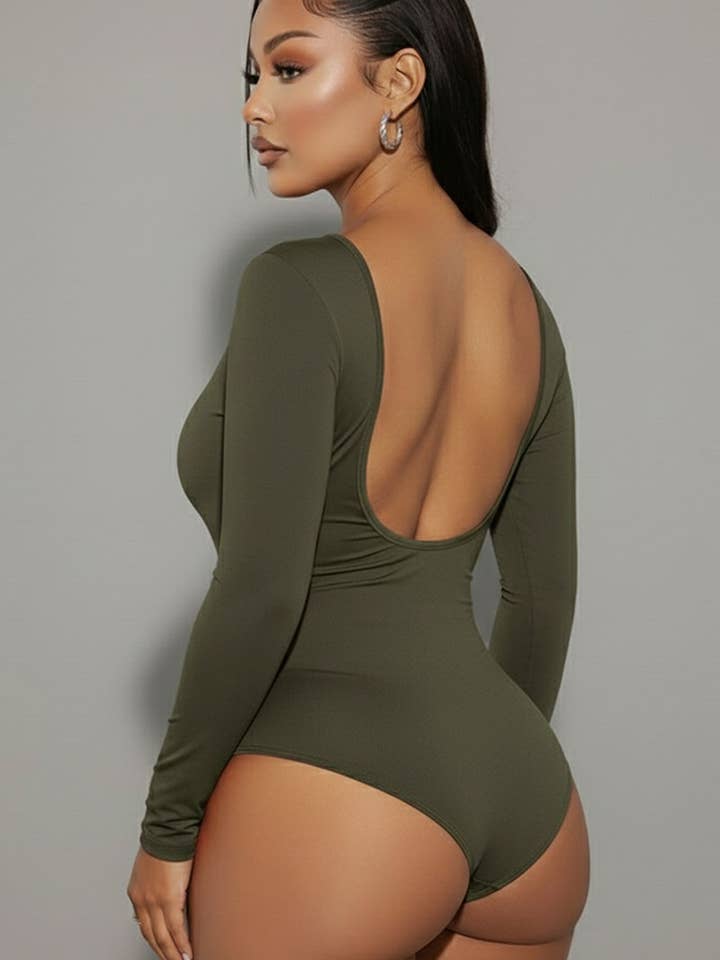 CAPELLA APPAREL - Wholesale Bodysuit - Women's - Scoop Neck Solid Long Sleeve Bodysuit11