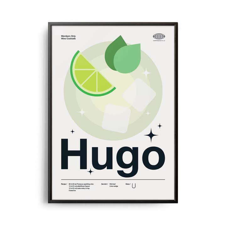 Pôster de Cocktail Hugo Moderno de Meados do Século por atacado de Weekend Concept