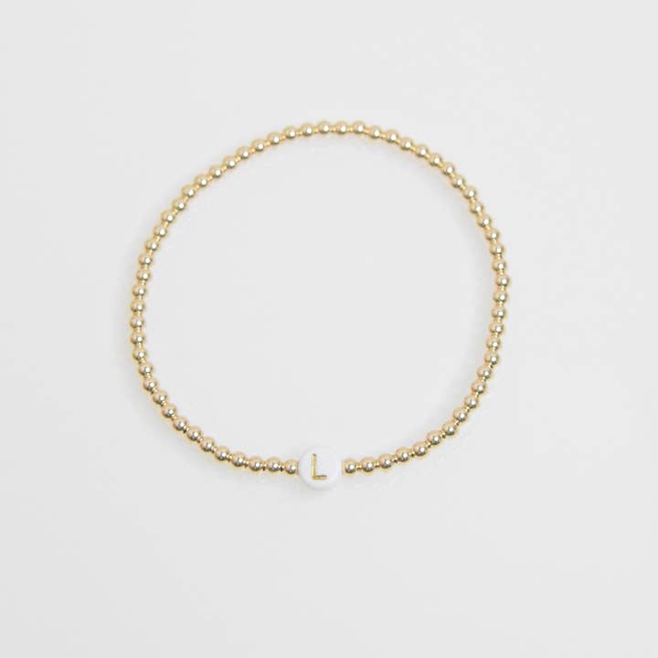 Emily Anne Designs LLC - Wholesale Beaded Bracelet - Gold Initial Bracelet11