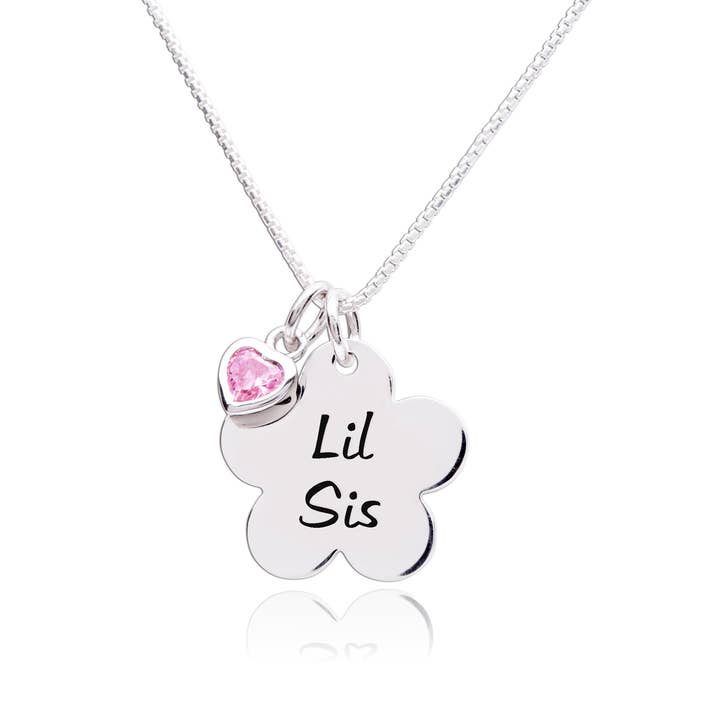 Sterling Silver Girls Little Sister Daisy Necklace for Kids for wholesale by Cherished Moments