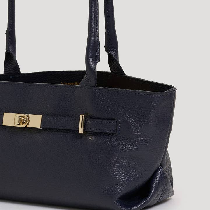 Prestige Milano - Wholesale Tote Bag - Women's - Lola Bag in Navy Blue Togo Leather4