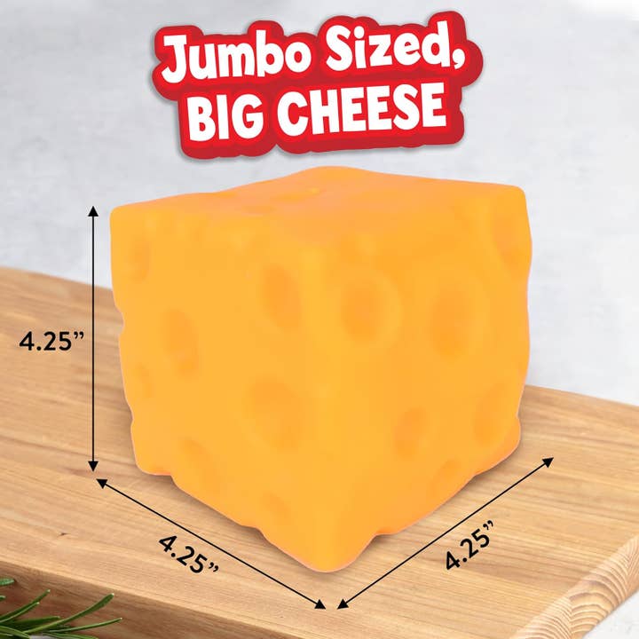 Variety Distributors - Wholesale Toy Set - Kids - Giggle Zone Squeeze Cheese Block 4.25" Sensory Toy