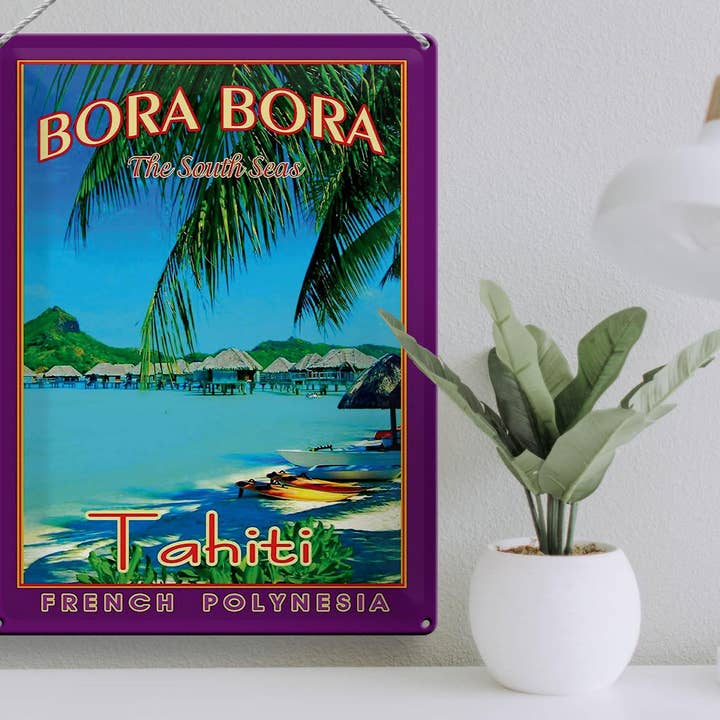 Femer - Wholesale Sign - Metal Sign Travel 30x40 cm Bora Bora Tahiti Sea Beach2