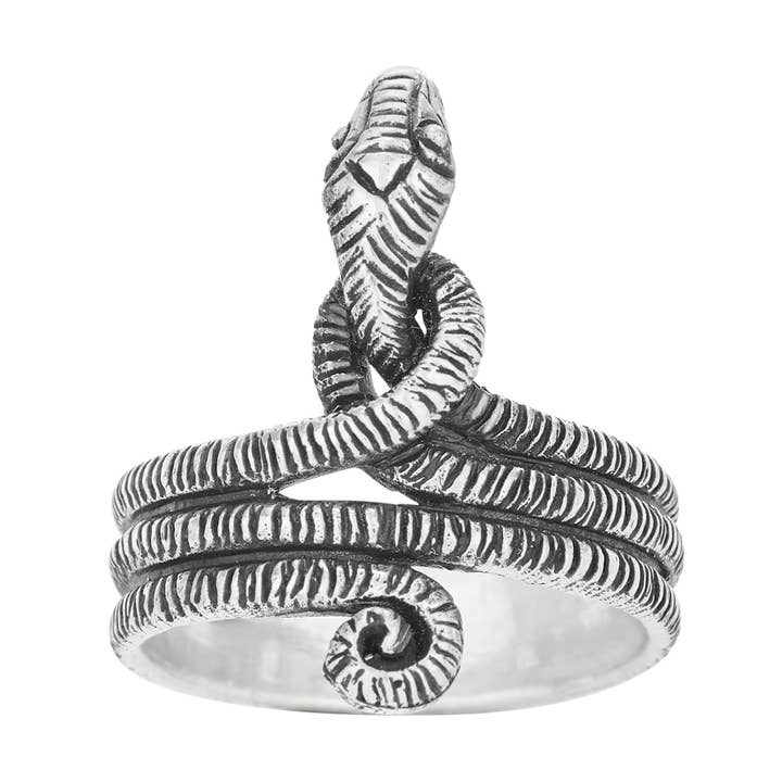 Bague pour homme en argent sterling en forme de serpent noué pour la vente par Tiger Mountain Jewelry