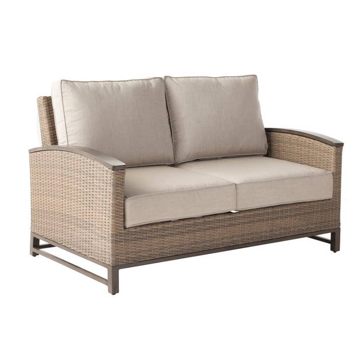 Love Seat - Woven wicker with Sunbrella Fabric for wholesale by Alfresco Home