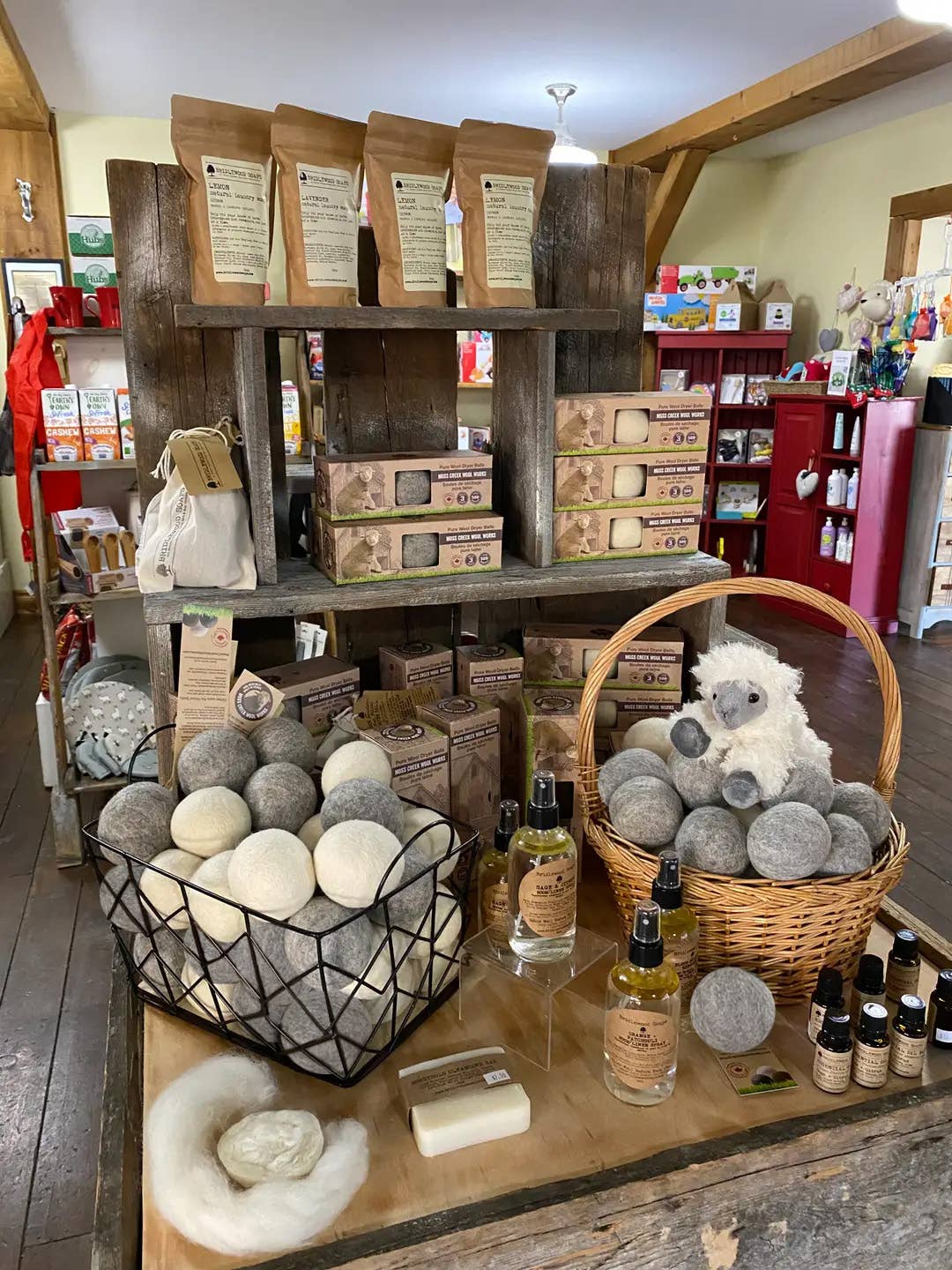 Moss Creek Wool Works | Wool Dryer Balls - Wholesale Dryer balls - "Zero Waste" Starter Set | 75 Balls | Wire Basket | Lamb Toy5