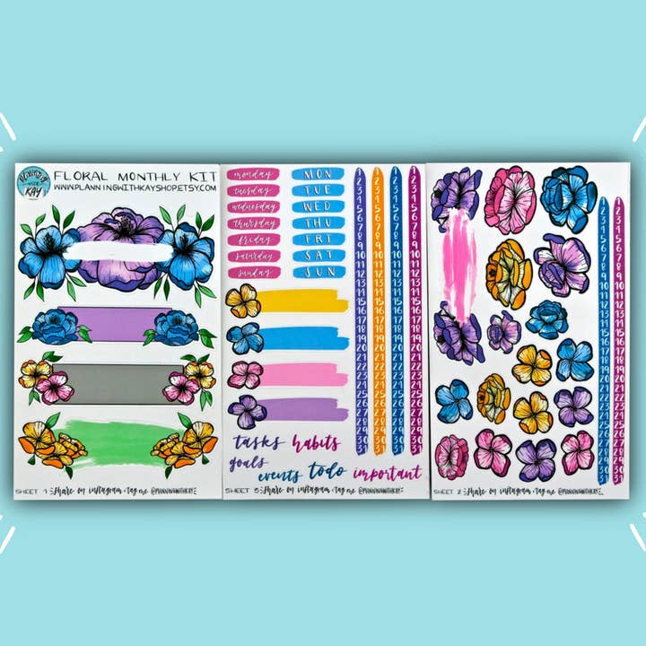Floral Monthly Kit for wholesale by Planning With Kay