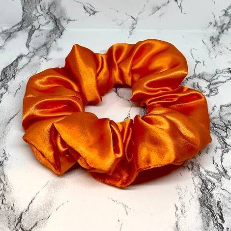 Mini elasticizzato autunnale in seta arancione per la vendita all'ingrosso da parte di Enchanted Scrunch