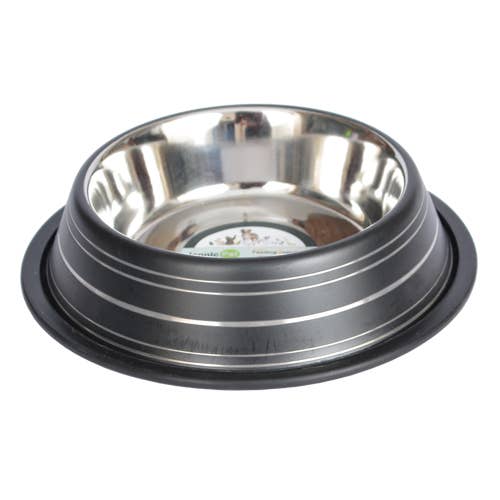 Color Splash Stripe Non-Skid Pet Bowl for wholesale by Iconic Pet