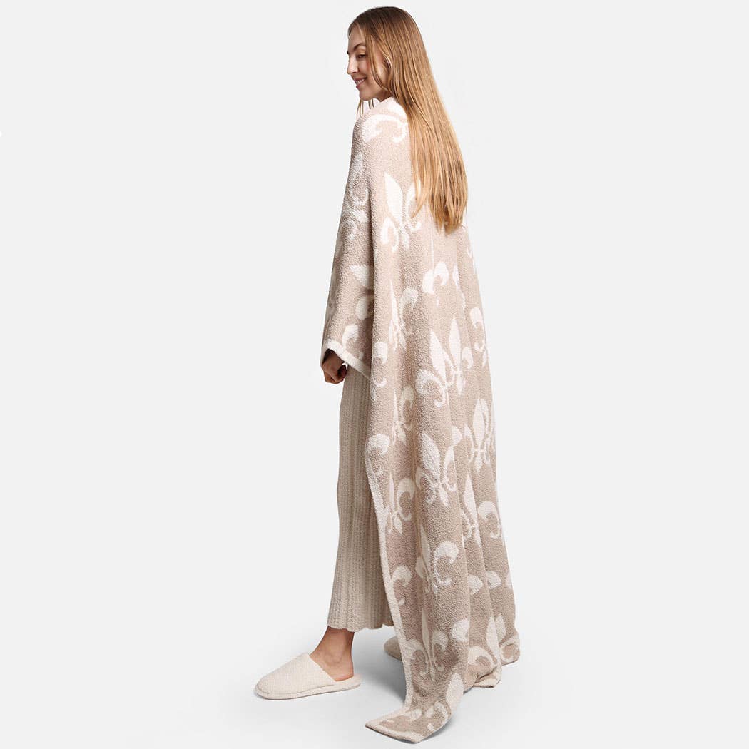 Fashion City - Wholesale Throw Blanket - Fleur De Lis Pattern Luxury Soft Throw Blanket4