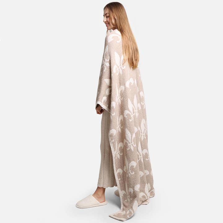 Fashion City - Wholesale Throw Blanket - Fleur De Lis Pattern Luxury Soft Throw Blanket4