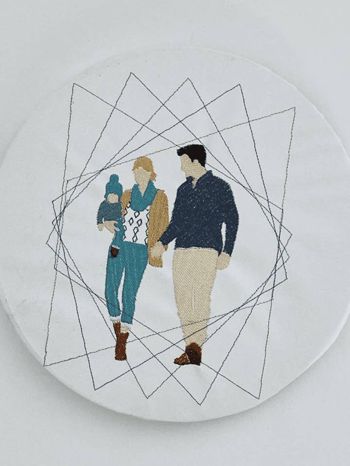 1 Tromme geometrisk familieportræt for engroshandel hos Lilietcoco / Oursonautes