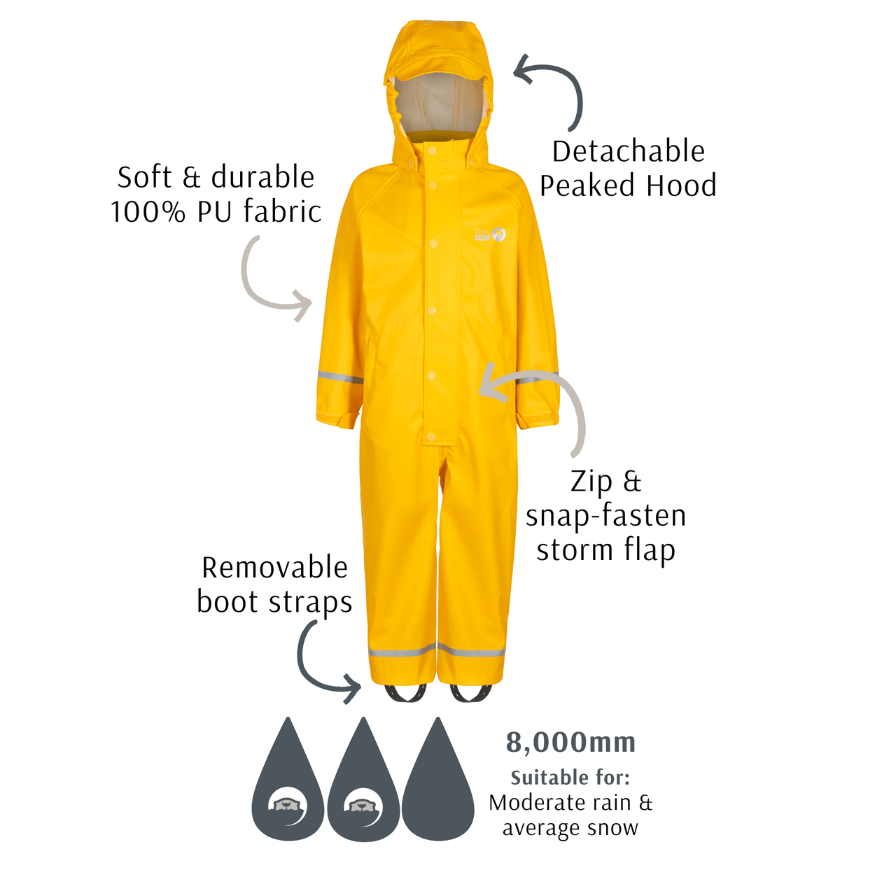 Spotty Otter – Großhandel Regenanzug – Kinder – Spotty Otter Forest Ranger wasserdichter Splashsuit aus PU14