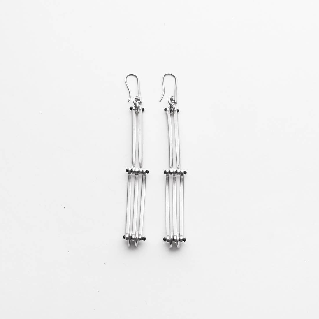 C.KARAKALPAKI - Wholesale Dangle Earrings - Curved Fence Earrings Silver2