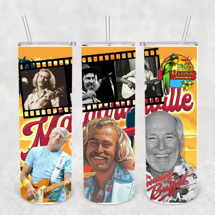 Gobelet personnalisé Singer.Jimmy Buffett *Laney pour la vente par Beautiful Creations by Laney