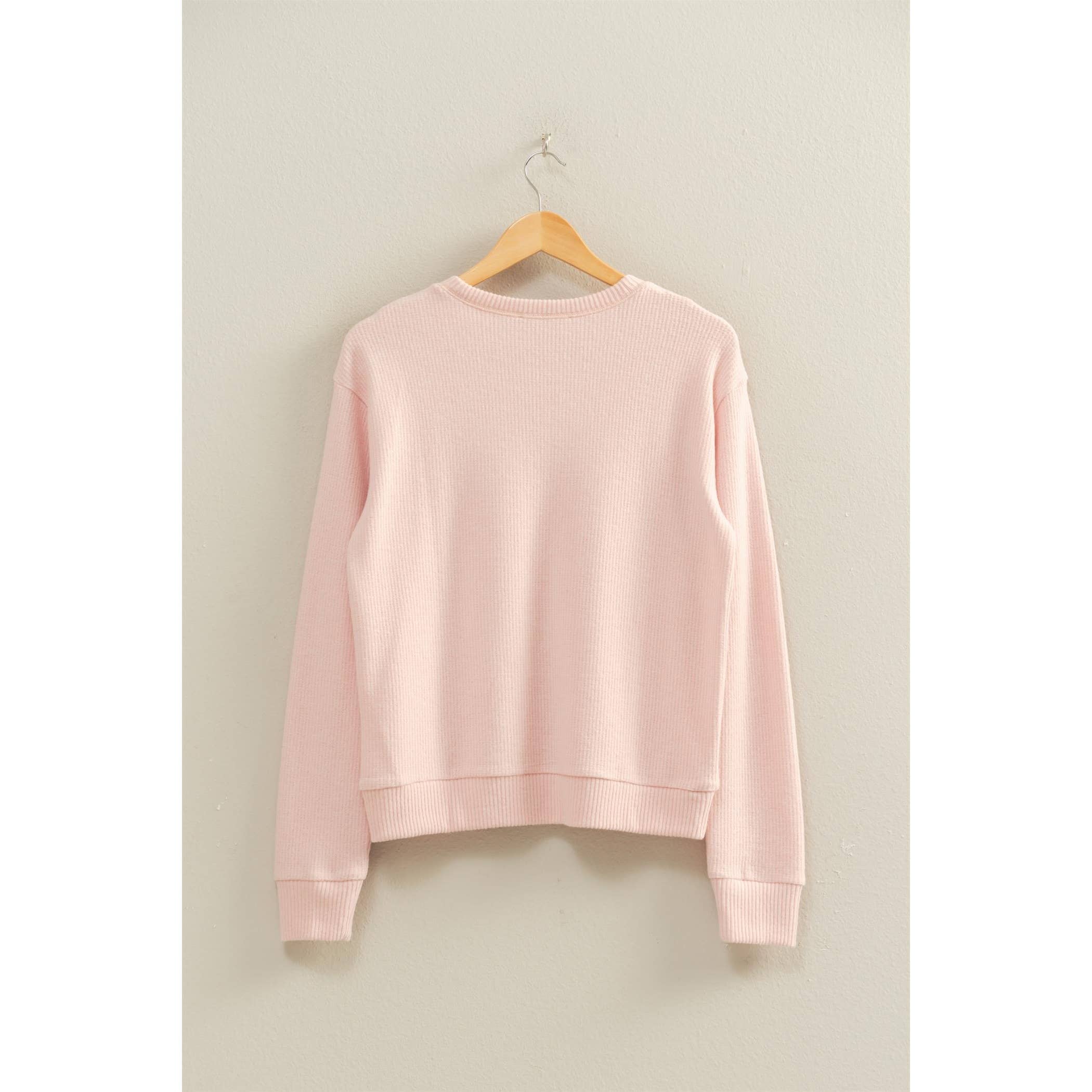 Double Zero - Wholesale Knit Top - Women's - Brushed Waffle Crew Neck Long Sleeve Top14