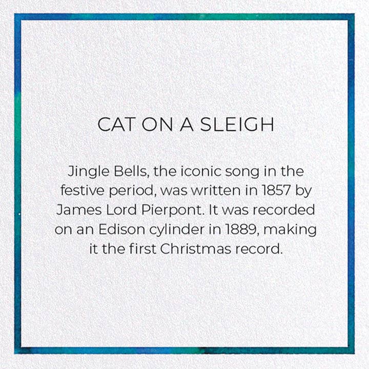 Ezen Trade - Wholesale Christmas Card - CAT ON A SLEIGH: Greeting Card3