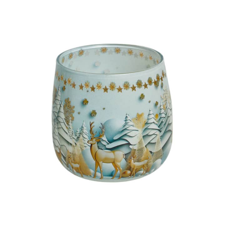 CP INTERNATIONAL - Vente Bougie en bocal - Bougie Verine - Noël Bleu - Pomme Au Four #872