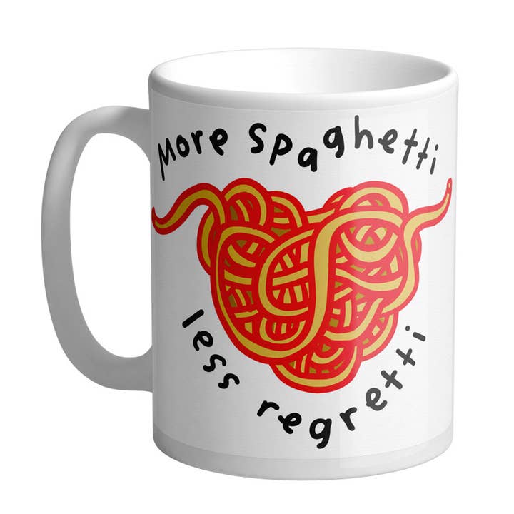 Mais Espaguete, Menos Caneca Regretti por atacado de The Playful Indian