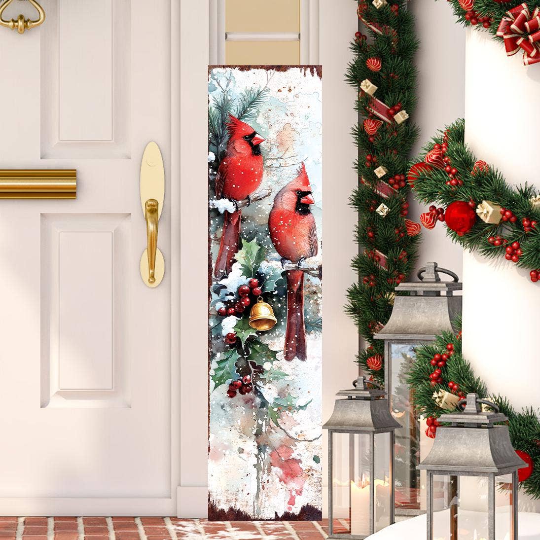 TX USA Corporation - Wholesale Christmas Wall Art - 48" Merry Christmas Front Porch Sign | Snowy Cardinals Outdoor Holiday Decor5