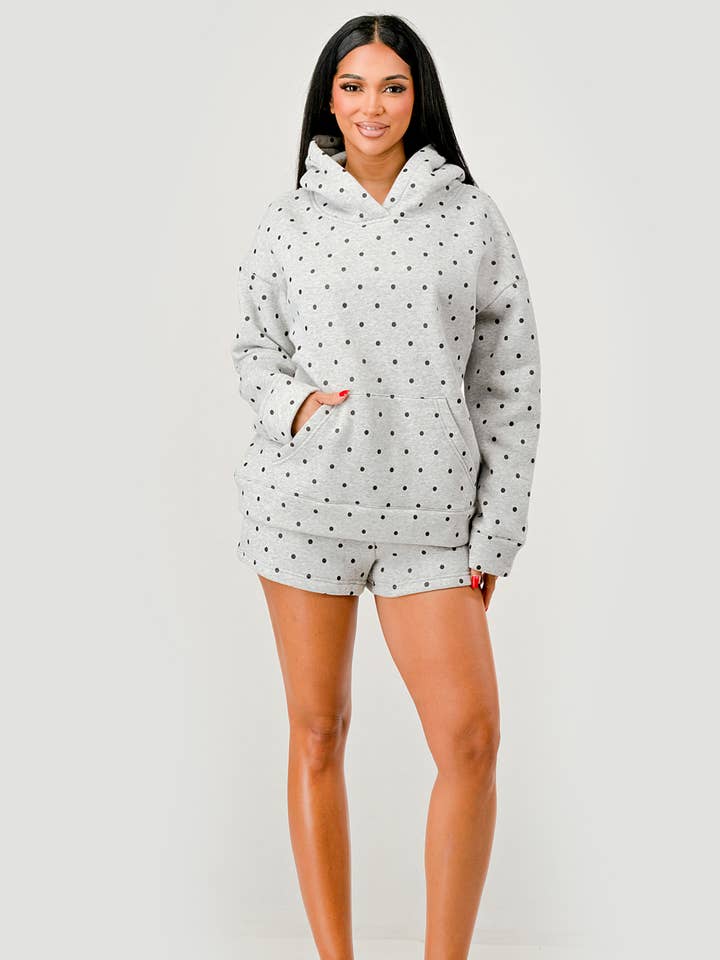 Cherry Mellow - Wholesale Lounge Set - Women's - POLKA DOT SHORT SET1