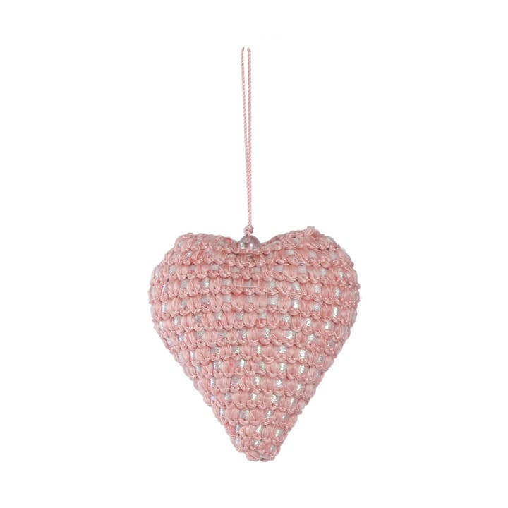 Ornamento de Coração de Croché em Tom de Blush por atacado de Vatican Homes