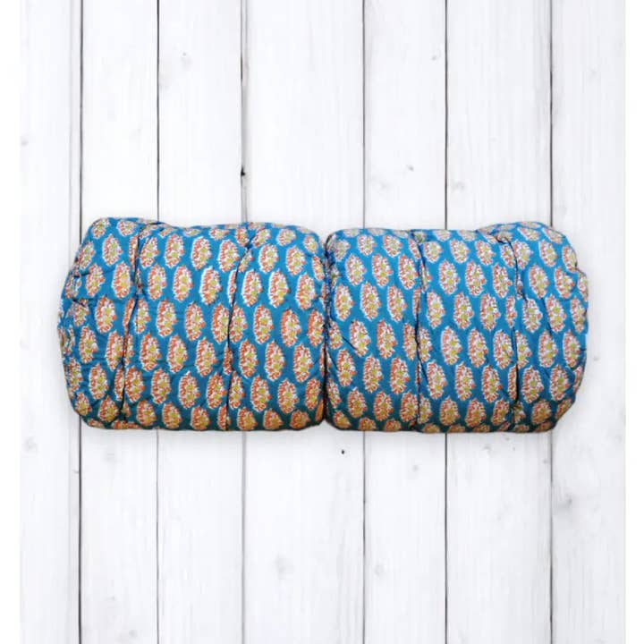 Funda de sofá ZEN con lazo en popelina de algodón estampado Celeste para venta al por mayor de B A O B A B - Maison