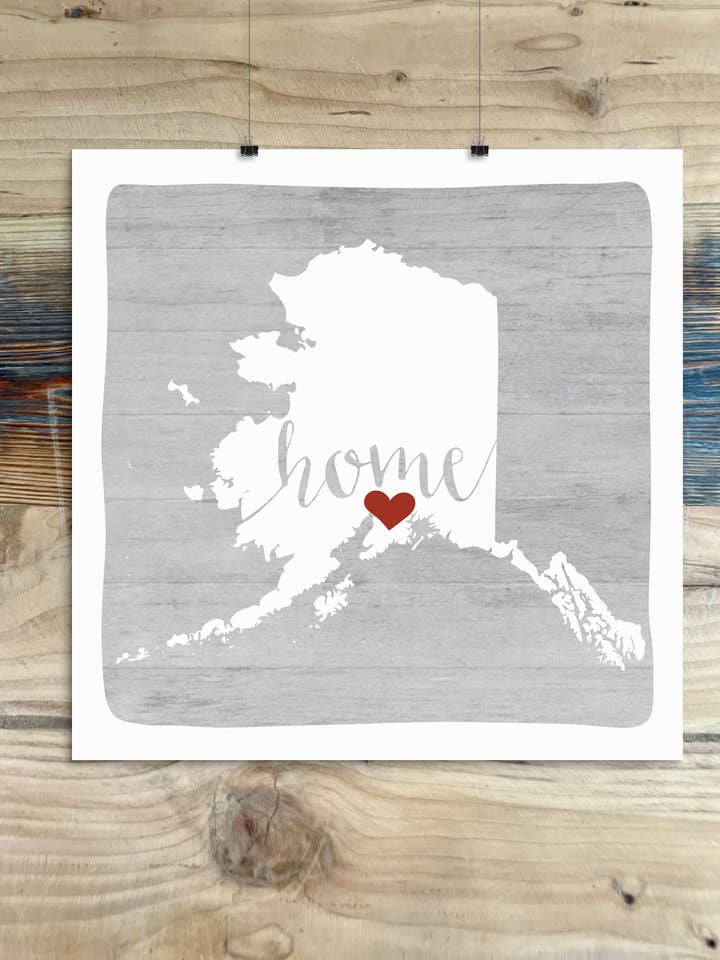 Alaska Heart Home - Art Print for wholesale by Wren and the Raven