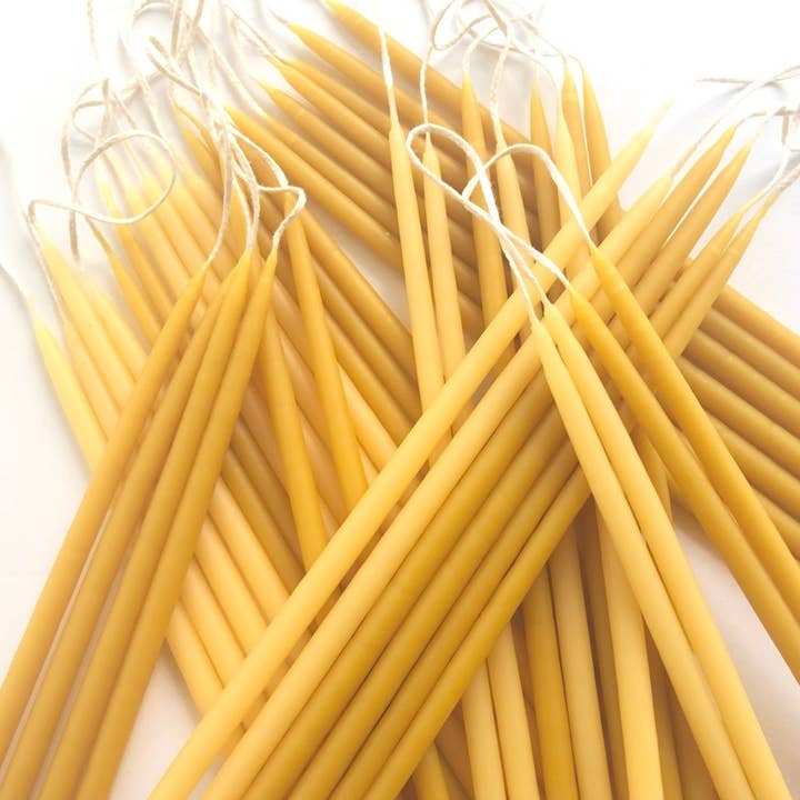 Five Bees Yard - Wholesale Tapered Candle/Candlestick - Hanukkah Beeswax Candles | Orthodox Candle | Spiritual Stick