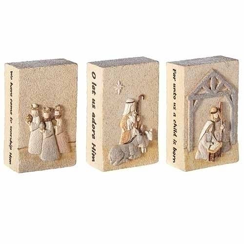 Nativity Prayer Box Faithstone; 3-piece Set Angel/Kings for wholesale by Roman