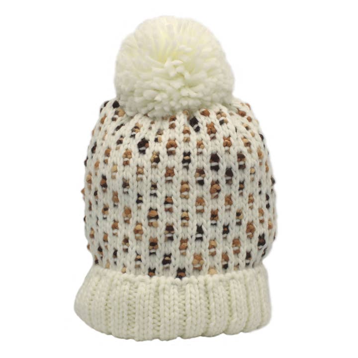 ZH262 Carrie Flecked Beanie Hat with Bobble for wholesale by Heather Hats & Accessories
