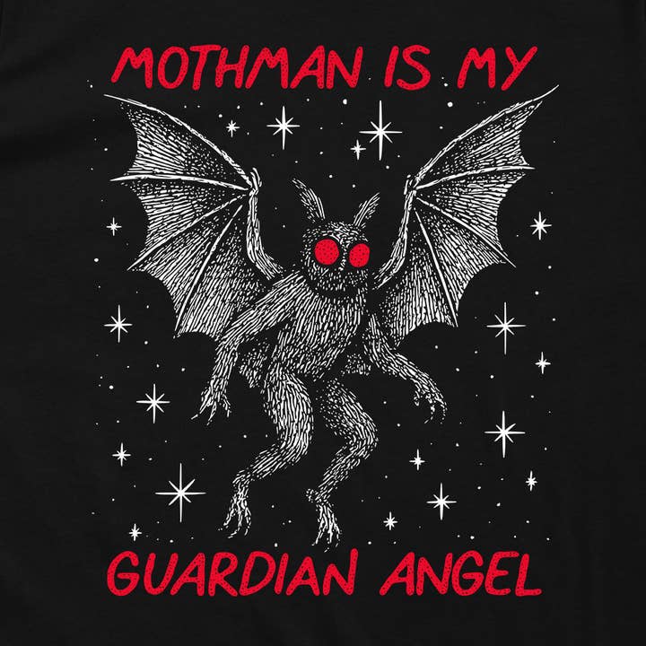 Let's Get This Thread - Wholesale Screen Printed T-Shirt - Unisex - Moth man Is My Guardian Angel11
