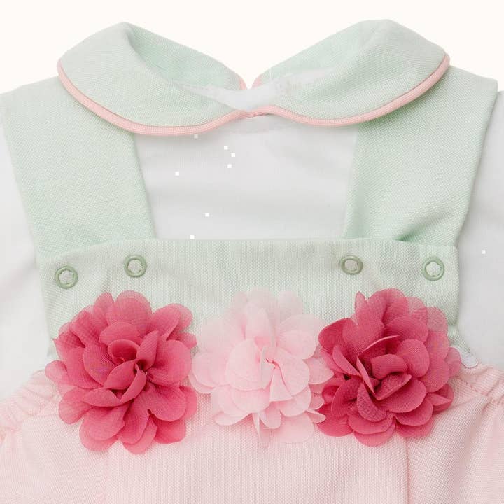 Pim-Pam-Pum – wholesale Klädesset - Baby – Klänning och Body/Trosa Trädgård Rosa/Grön2