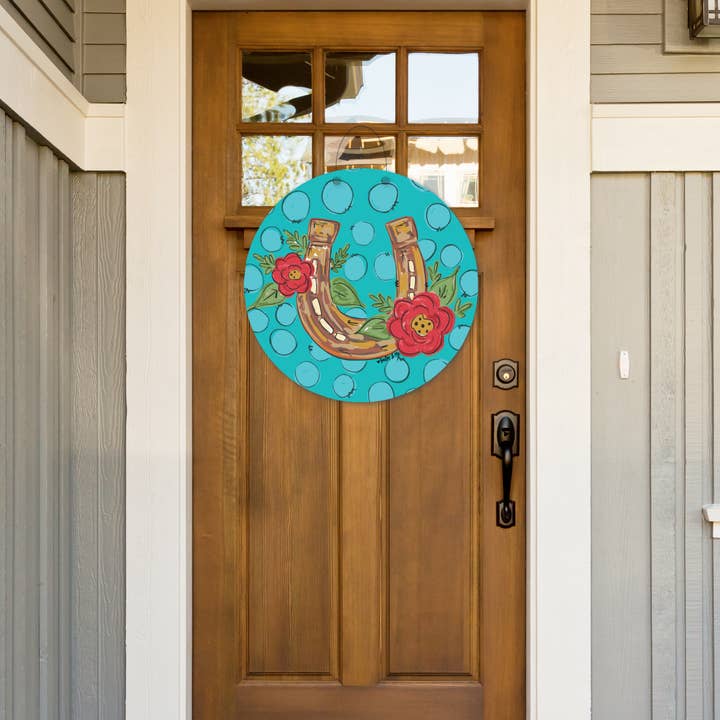 Baxter & Me - Wholesale Door Hanger - Polkadot Horseshoe Door Hanger