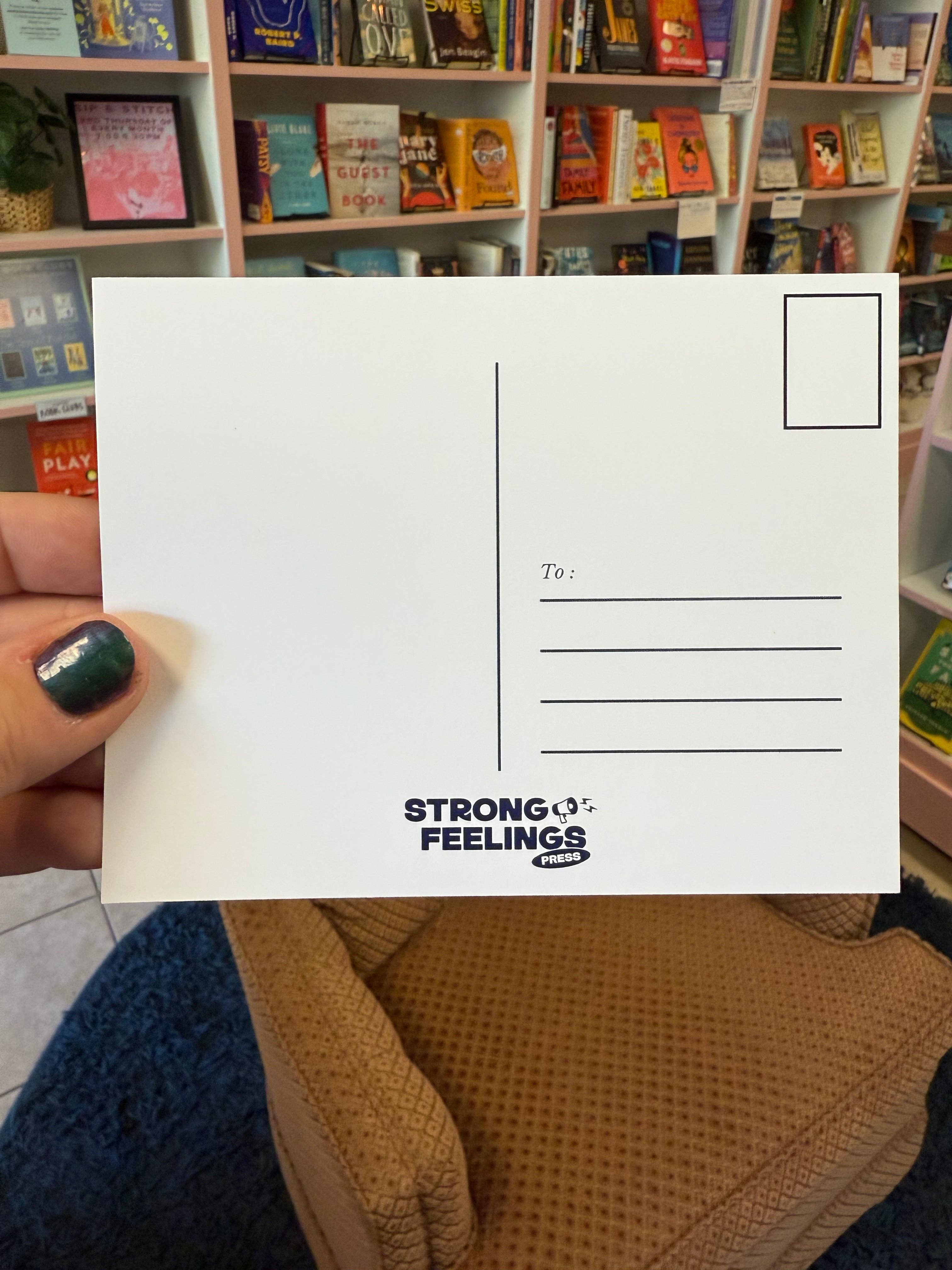 Strong Feelings Press - Wholesale Postcard - Wanna Help Kids? Ban Assault Weapons, Not Bathrooms1
