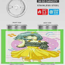 Happy and funny girl with black yellow dress in summer 41#- anime- Tumbler for wholesale by Mugs R Us