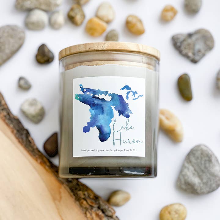 Coyer Candle Co. - Wholesale Jar/Filled Candle - 11 oz. Grey Ombre Candle Jar - Great Lakes Collection