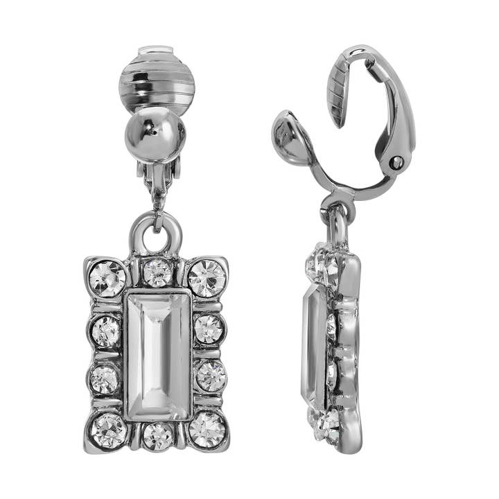 1928 Jewelry Baguette & Clip de Cristal Redondo Em Brincos por atacado de 1928 Jewelry