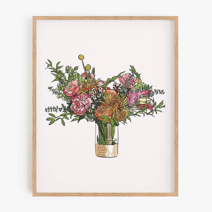 Flower Bouquet - Grateful Art Print for wholesale by Bean Horse Car Designs