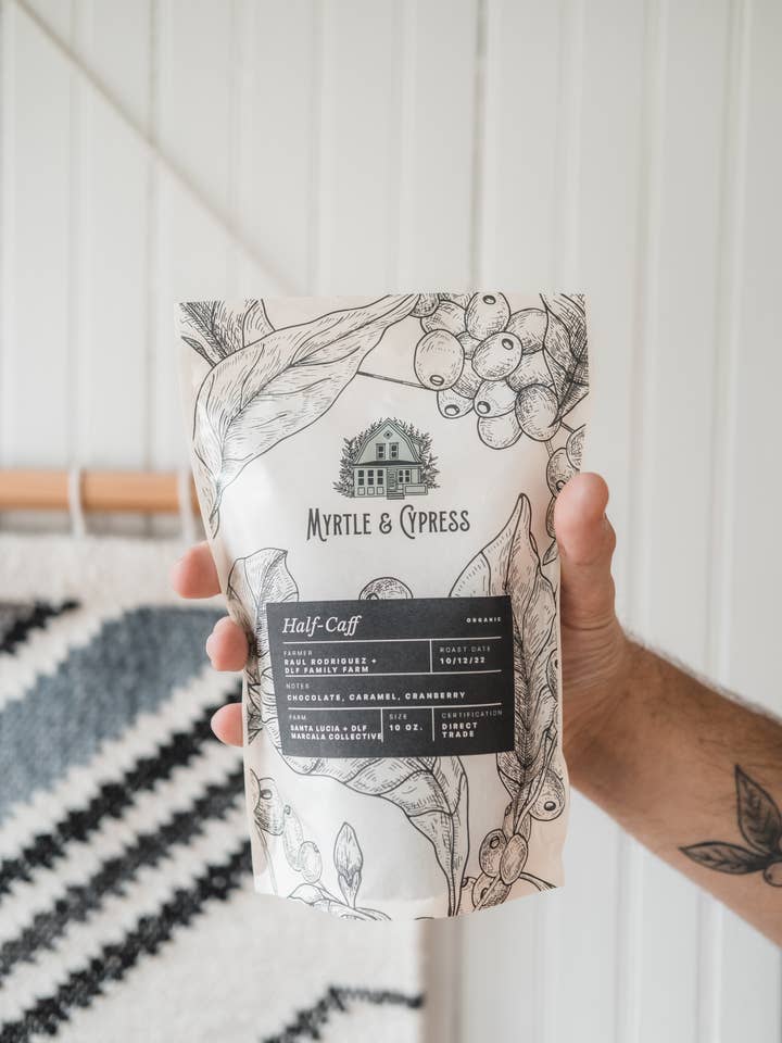 M&C Half Caff - Whole Bean Coffee for wholesale by Myrtle & Cypress Coffeehouse