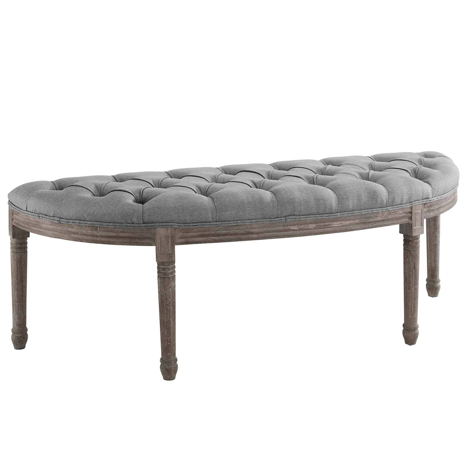 Modway - Wholesale Bench - Esteem Vintage French Upholstered Fabric Semi-Circle Bench1