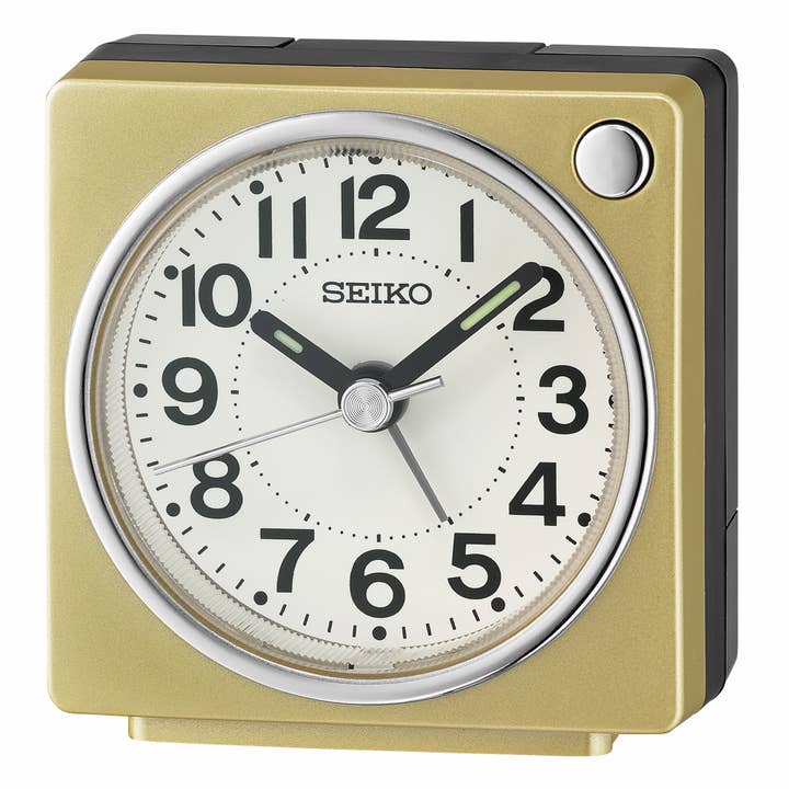 2.6" Fuji Alarm Clock, Gold for wholesale by Seiko Clocks USA