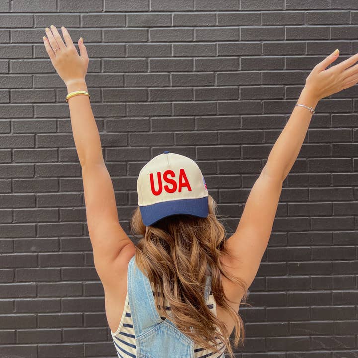 Social Statement - Wholesale Trucker Hat - Unisex - USA Vintage Trucker Hat-Blue