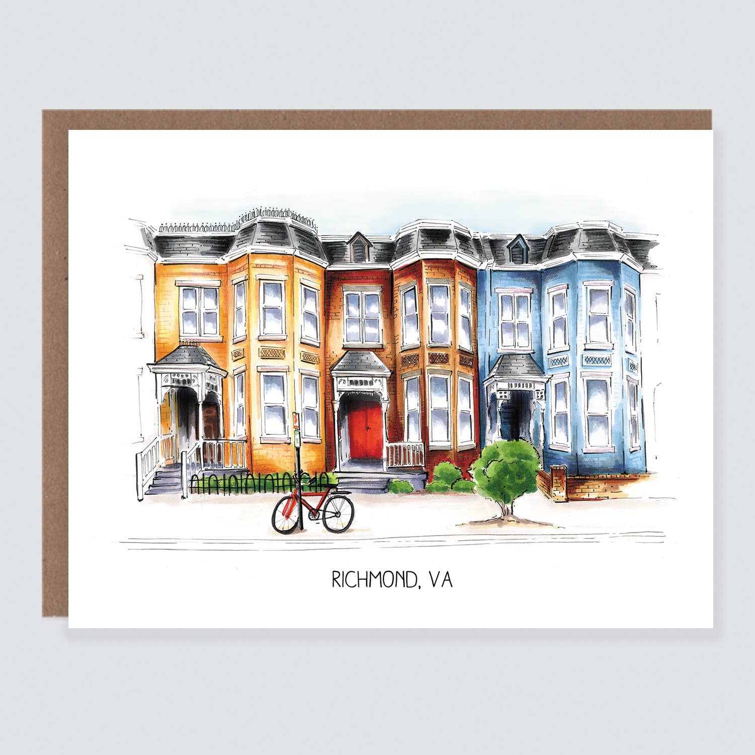 Morgan Swank Studio - Wholesale Everyday Greeting Card - Richmond, Virginia Row House Everyday Card0