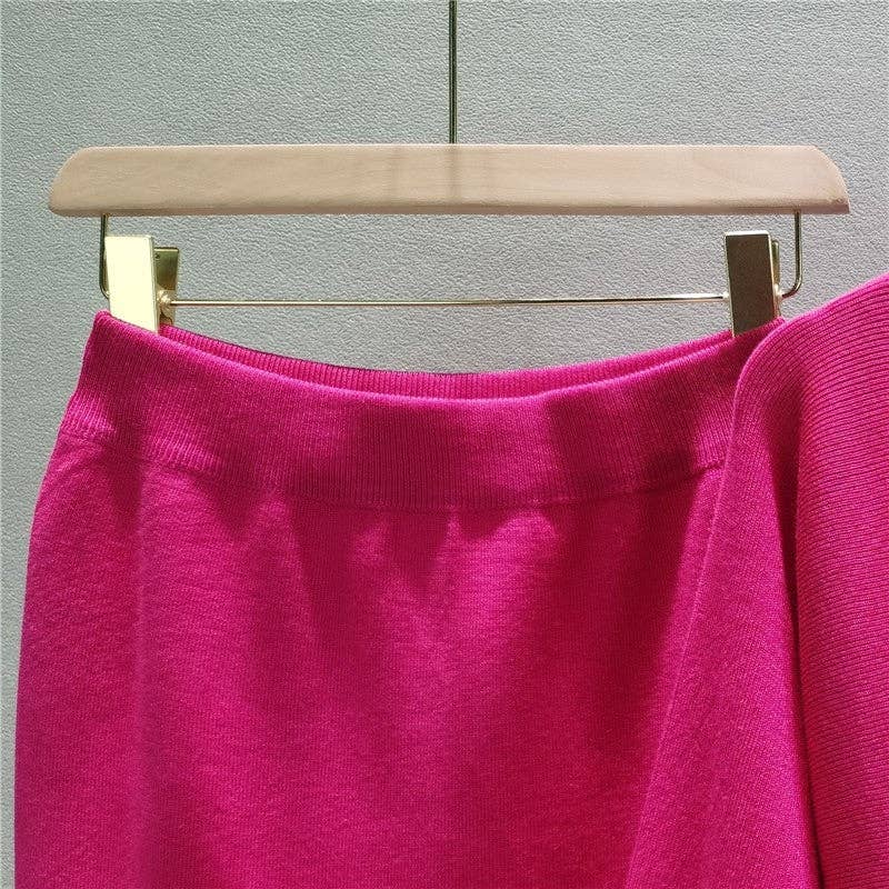 UZ Wholesale Store - Wholesale Top & Skirt Set - Women's - Two-Piece Lantern Sleeve Sweater And Bodycon Skirt6